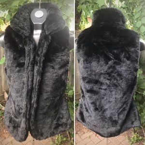 Black Faux Fur Vest